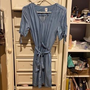 Denim wrap dress